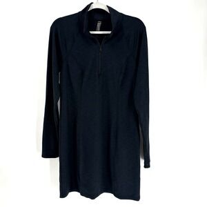 Beyond Yoga Heather Rib Westside Dress XL Black Quarter Zip